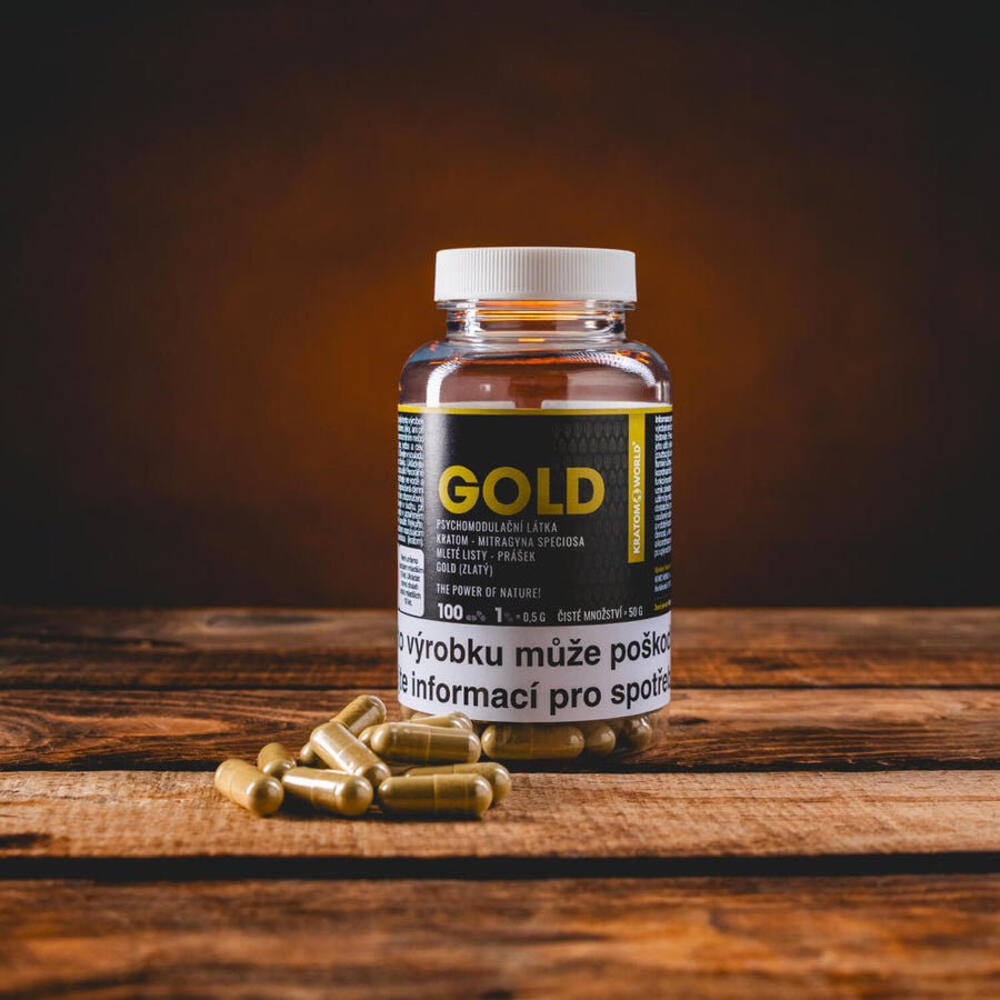Kratom World Gold kratom zlatý kapsle zlaté kapsle kratomu