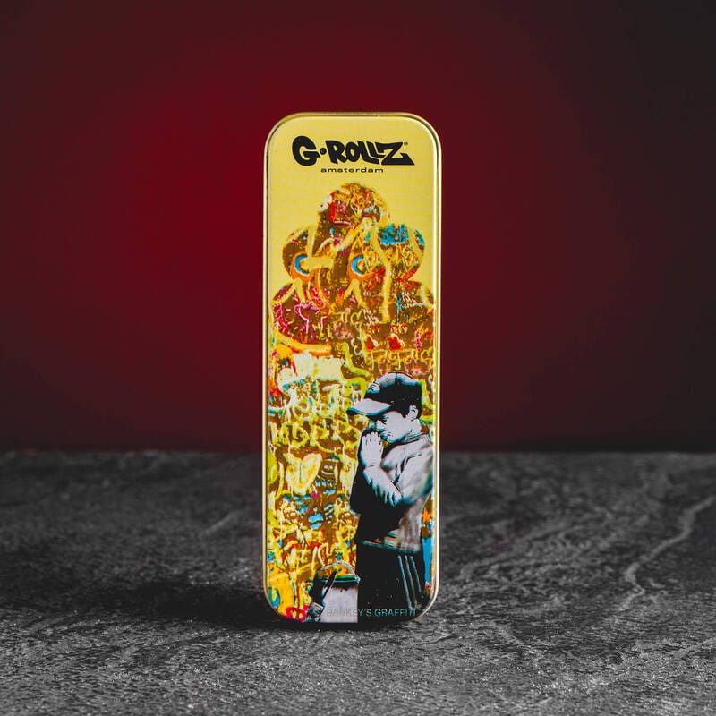 Doza na květy CBD Banksy design hhc cbd preroll joint květy holubice modlení kluk