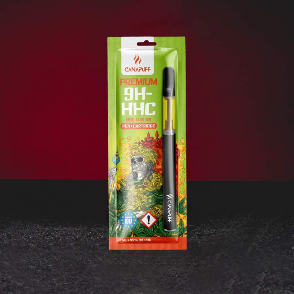 9H-HHC Vape set King Luis XIII 95% 1ml – intenzivní kushový cartridge pen set s vůní borovice, limetky, zeminy a benzínových tónů inspirovaný OG Kush profilem
