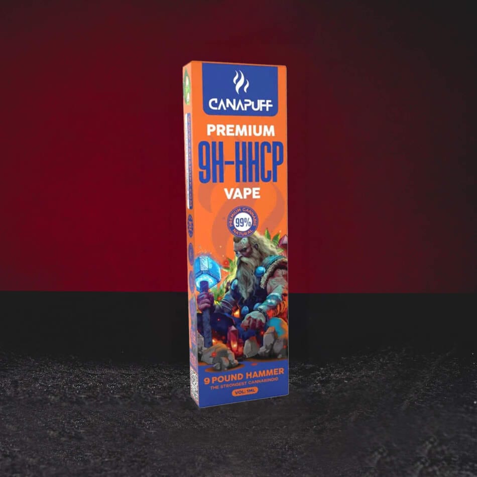 9H-HHCP Vape 99% 1ml 9 Pound Hammer – moderní vape s citrusovým aroma, borovicovými tóny a kořeněným charakterem