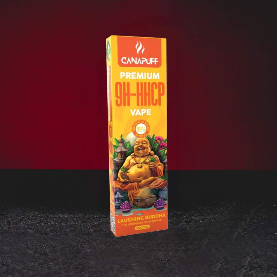 9H-HHCP Vape 99% 1ml Laughing Buddha – prémiový vape s vůní černé lékořice, cedru, skořice a dieselových tónů