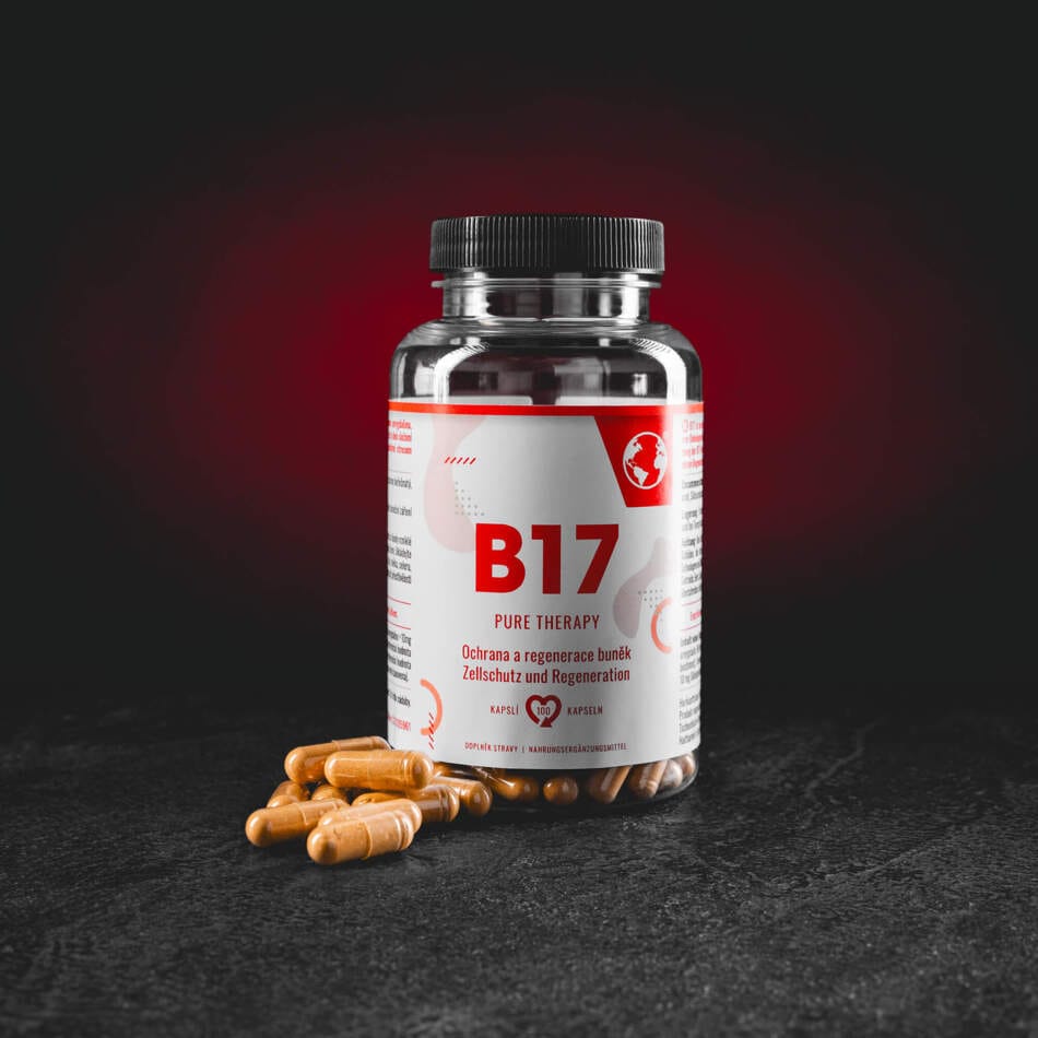 Kratom World B17 Pure Therapy 100 kapslí – doplněk stravy s extraktem z meruňkových jader standardizovaným na 5 % amygdalinu