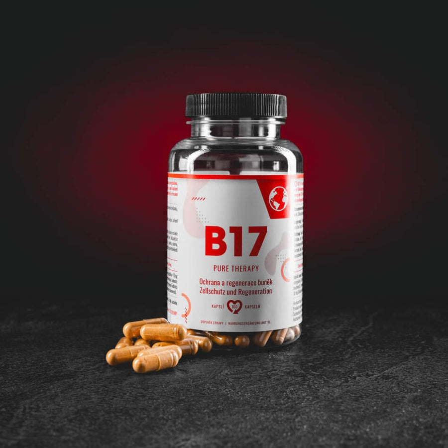 Kratom World B17 Pure Therapy 100 kapslí – doplněk stravy s extraktem z meruňkových jader standardizovaným na 5 % amygdalinu