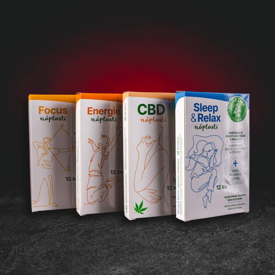 Funkční náplasti 12 ks – varianty CBD, Energie, Focus a Spánek & Relax