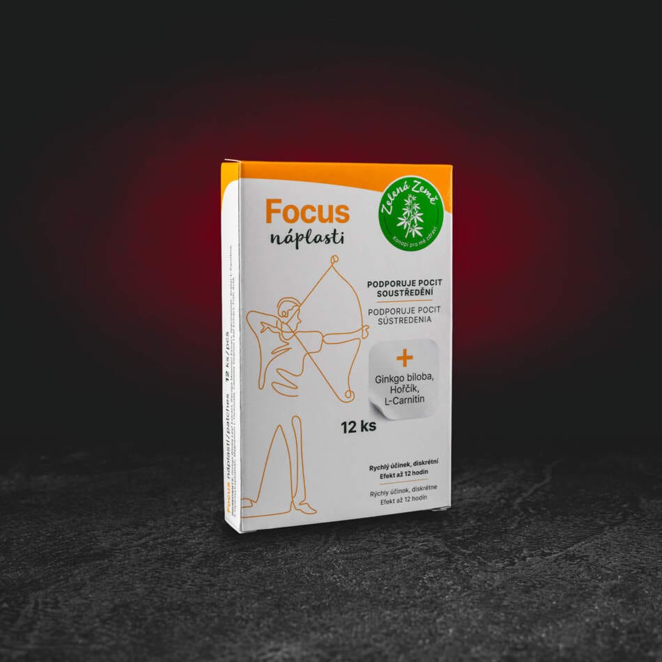 Funkční náplasti Focus 12 ks – náplasti pro podporu soustředění a mentálního výkonu