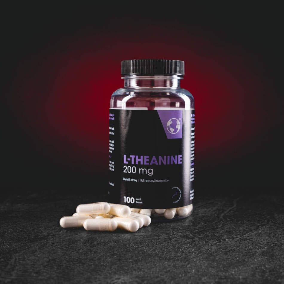 Kratom World L-Theanine 200 mg – 100 kapslí pro relaxaci, soustředění, duševní pohodu a podporu kvalitního spánku