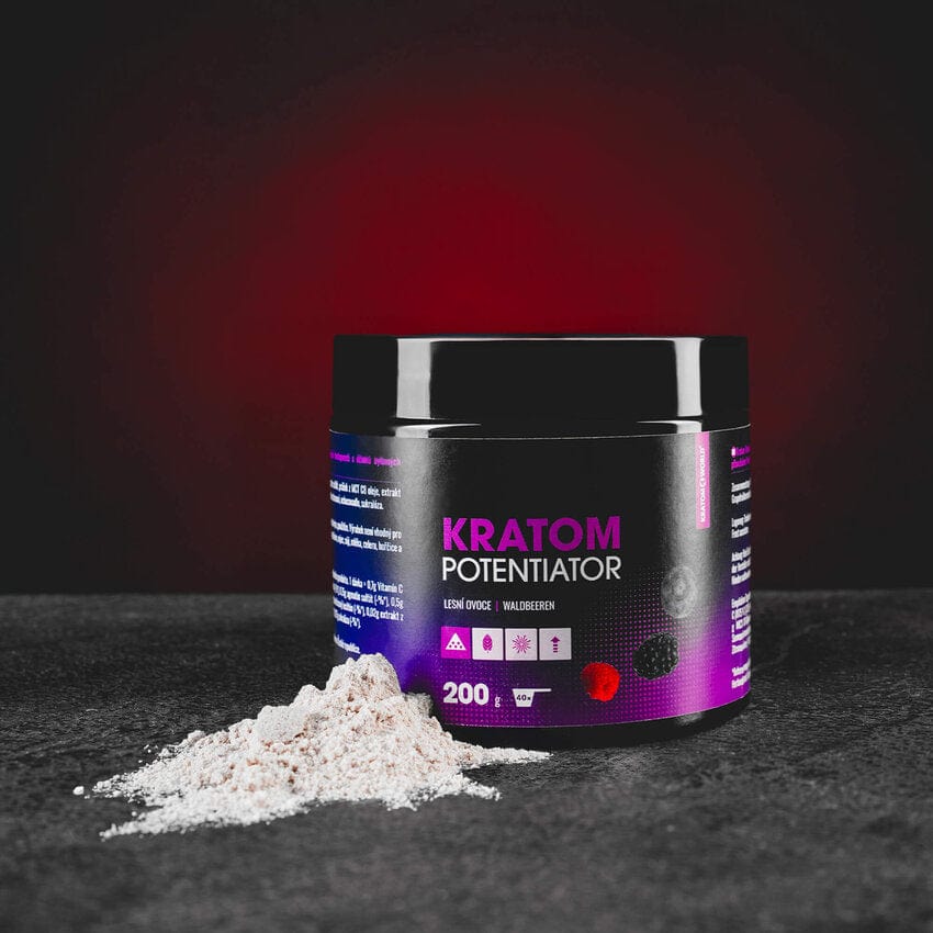 kratom world potenciátor potentiator vitamin kratomworld prodej Kratom Potentiator – směs pro zesílení účinku kratomu a bylinných extraktů s vitamínem C, agmatinem, MCT a černým pepřem.