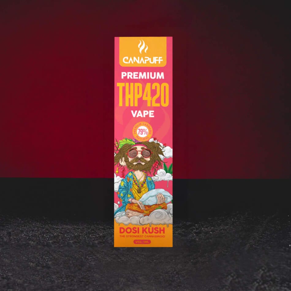 THP420 Vape Pen 79% 1ml Dosi Kush – intenzivní vape s dieselovými tóny, citronovou glazurou, černým pepřem a skunkovým charakterem