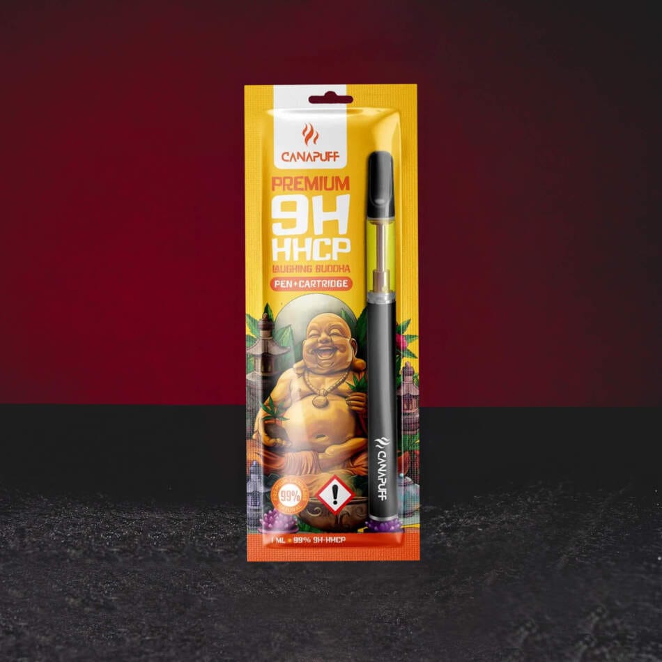 Vape Set 9H-HHCP 99% 1ml Laughing Buddha – prémiový vape set s tóny černé lékořice, cedru, skořice a výrazného dieselového aroma