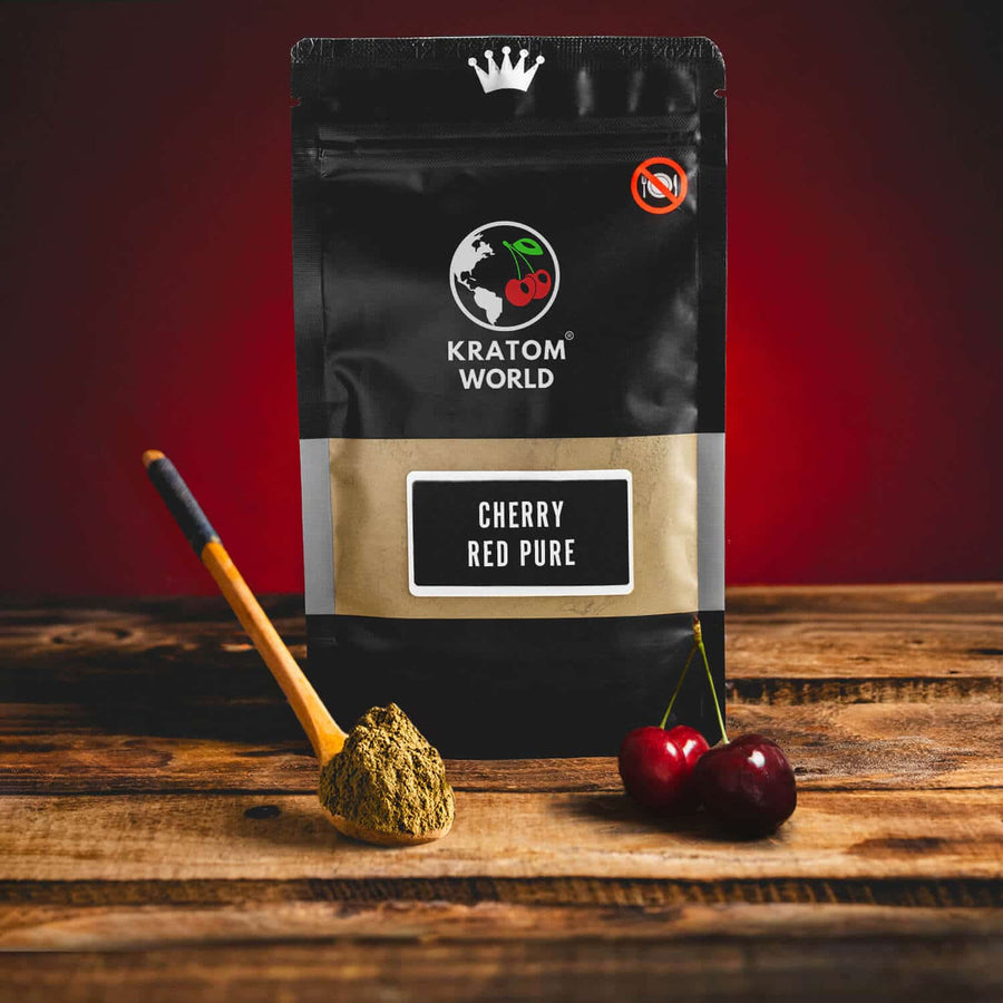Kratom World Cherry Red Pure Ochucený Ovocný Kratom Červený třešeň višeň