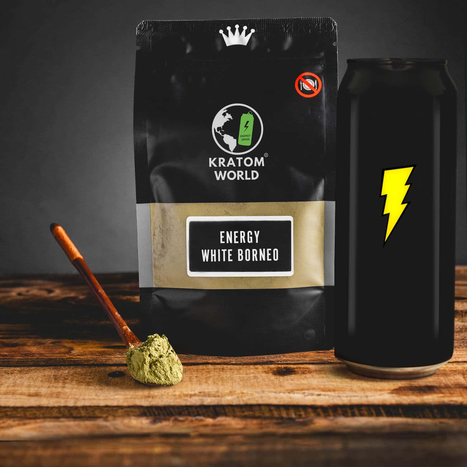 Kratom World Energy White Borneo Ochucený Ovocný Kratom Bílý energy drink