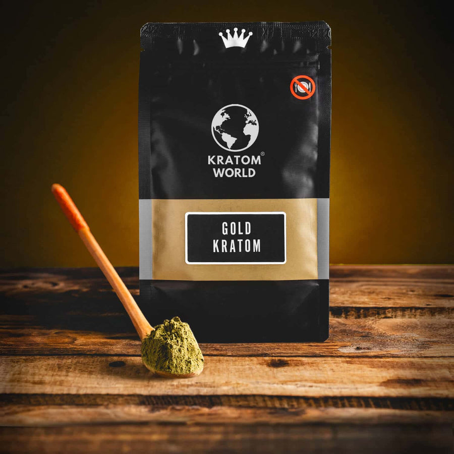 Kratom World Gold kratom zlatý se lžičkou