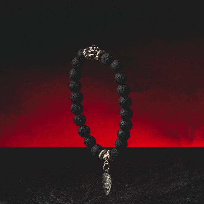 Kratom World Náramek Bali Lávové Kameny Lístek Kratomu a Semínko Kratomu Kratom Prodej Praha Dámský a Pánský Náramek Pro Páry Detail Náramku Kratom