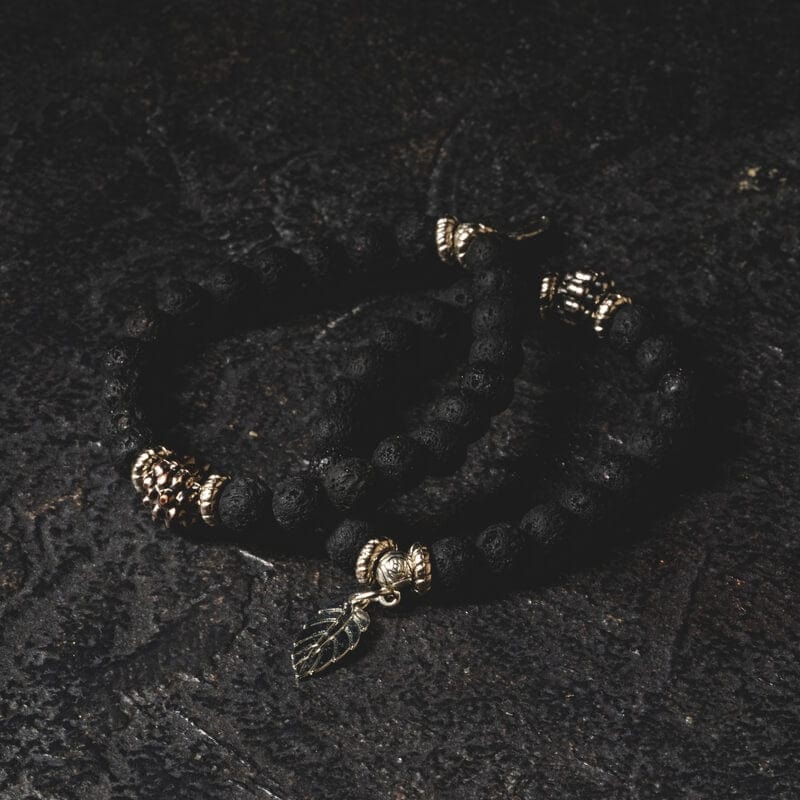 Kratom World Náramek Bali Lávové Kameny Lístek Kratomu a Semínko Kratomu Kratom Prodej Praha Dámský a Pánský Náramek Pro Páry Náramky Pánský i Dámský