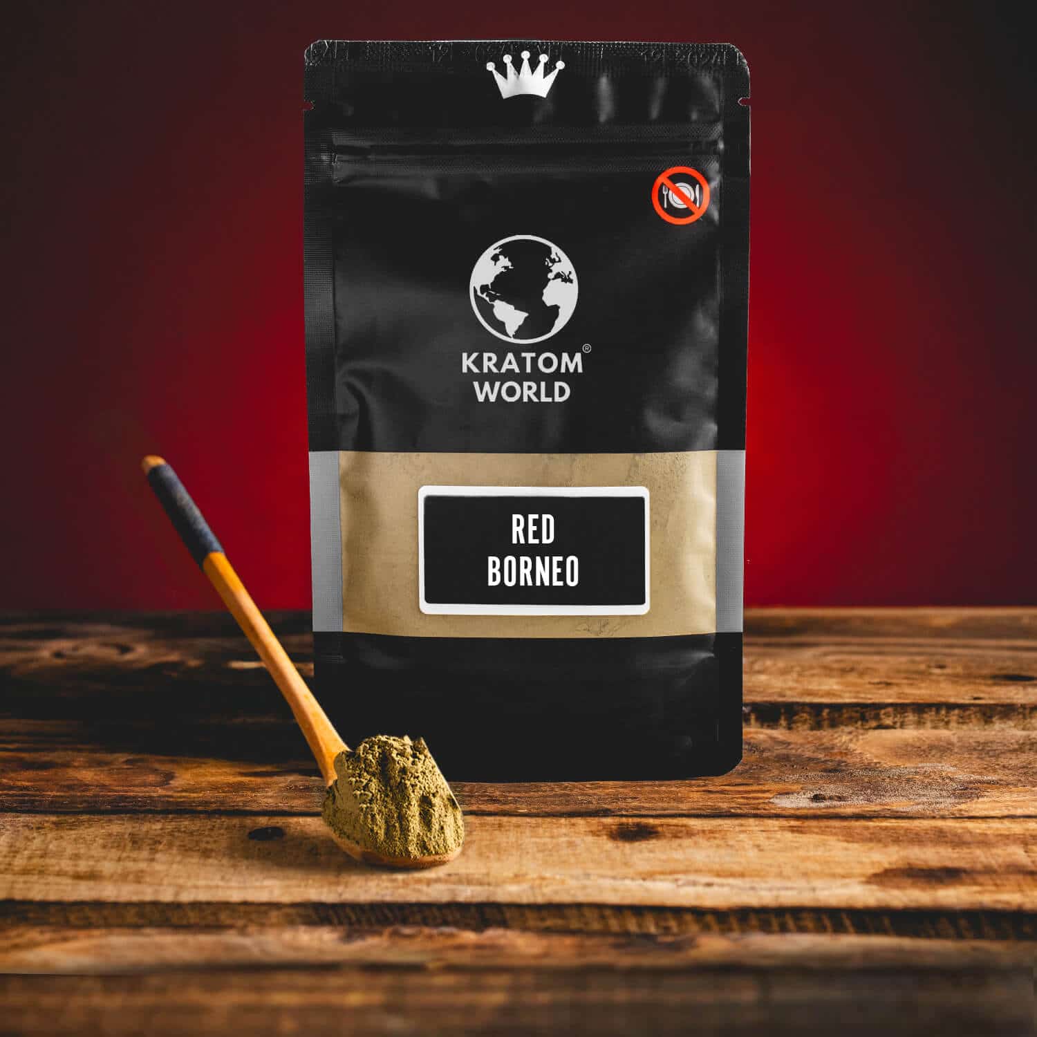 Kratom World Red Borneo prášek červený borneo lžička
